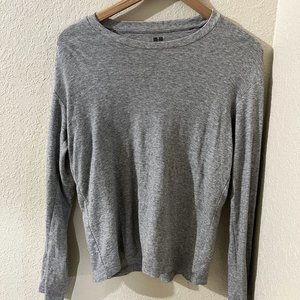 Uniqlo Silver/Grey Thermal Long Sleeve Crewneck Size XS